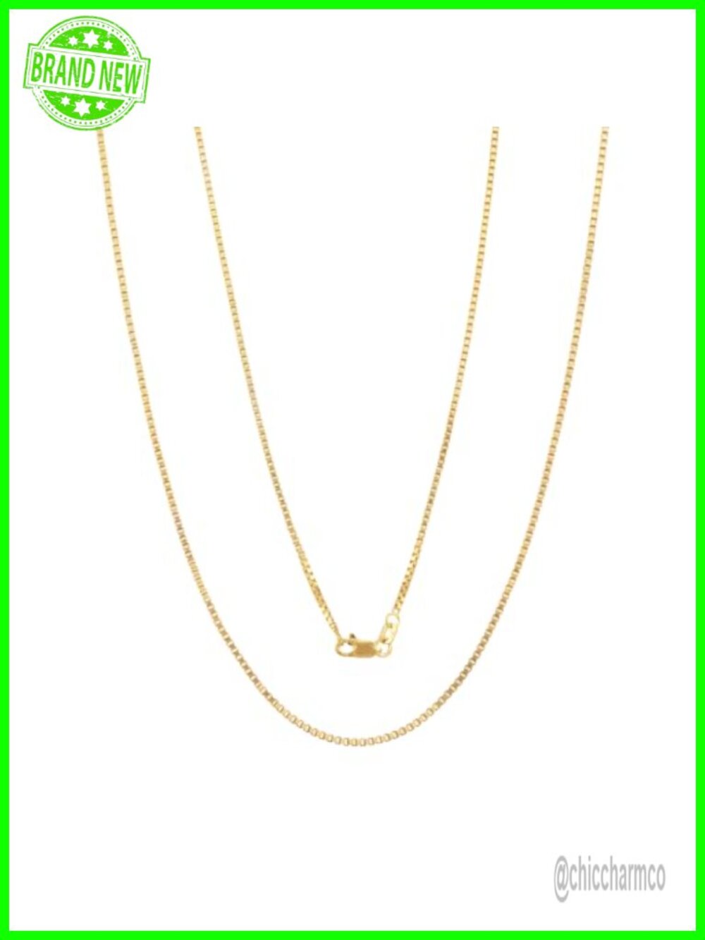 10K Yellow Gold Box Chain Necklace 1mm Lobster Clasp Fine Jewelry
